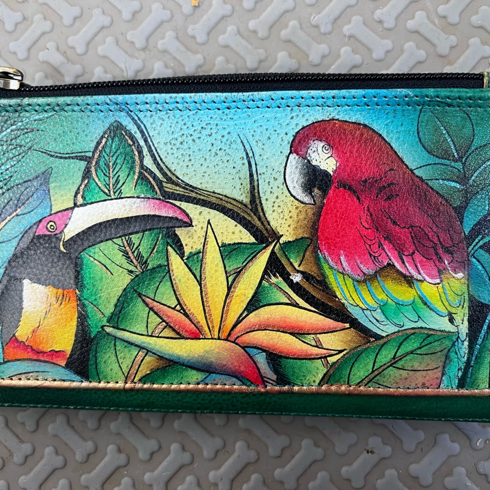 COPY - Anuschka Green Toned Leather Wallet